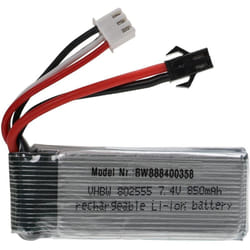 Vhbw - Batterie compatible avec SM-2P connecteur pour modéle rc par ex. voiture de course avion (850mAh, 7,4V, Li-polymère, 60 x 20 x 15 mm)