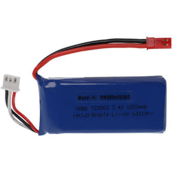 Vhbw - Batterie compatible avec bec connecteur pour modéle rc par ex. voiture de course avion (1200mAh, 7,4V, Li-polymère, 65 x 30 x 16 mm)