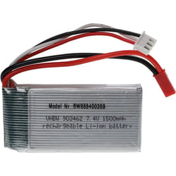 Vhbw - Batterie compatible avec bec connecteur pour modéle rc par ex. voiture de course avion (1500mAh, 7,4V, Li-polymère, 68 x 34 x 18,5 mm)