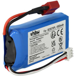 Batterie compatible avec connecteur t pour modéle rc par ex. voiture de course, avion (1800mAh, 7,4V, Li-polymère, 74 x 35 x 18 mm) - Vhbw