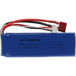 Vhbw - Batterie compatible avec connecteur t pour modéle rc par ex. voiture de course, avion (2200mAh, 7,4V, Li-polymère, 105 x 33 x 16 mm)
