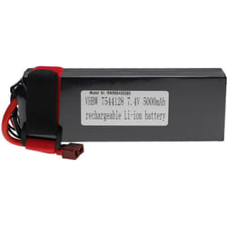 Batterie compatible avec connecteur t pour modéle rc par ex. voiture de course, avion (5000mAh, 7,4V, Li-polymère, 140 x 48 x 26 mm) - Vhbw