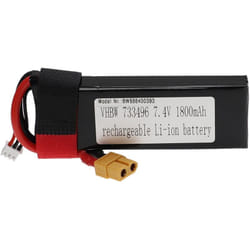 Batterie compatible avec XT60 connecteur pour modéle rc par ex. voiture de course, avion (1800mAh, 7,4V, Li-polymère, 108 x 36 x 15 mm) - Vhbw