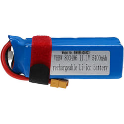 Vhbw - Batterie compatible avec XT60 connecteur pour modéle rc par ex. voiture de course, avion (5400mAh, 11,1V, Li-polymère, 104 x 42 x 34 mm)
