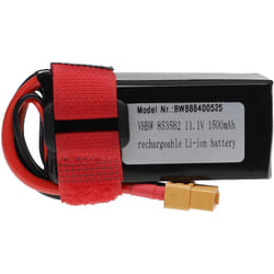 Vhbw - Batterie compatible avec XT60 connecteur pour modéle rc par ex. voiture de course, avion (1500mAh, 11,1V, Li-polymère, 72 x 37 x 28 mm)