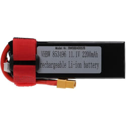 Vhbw - Batterie compatible avec XT60 connecteur pour modéle rc par ex. voiture de course, avion (2200mAh, 11,1V, Li-polymère, 105 x 36 x 27 mm)