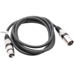 vhbw Câble lumière DMX prise XLR mâle et femelle compatible avec éclairage scénique, projecteurs - 3 broches, câble PVC, noir, 2m