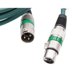 Câble lumière dmx prise xlr mâle et femelle compatible avec éclairage scénique, projecteurs - 3 broches, câble pvc, vert, 2m - Vhbw