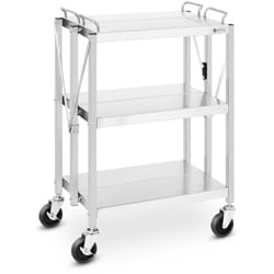 Royal Catering - Carrié de service - acier inoxydable - 3 bordures - 90 kg - 40 x 58 cm - pliable