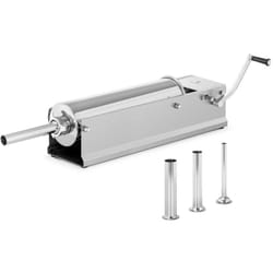 Royal Catering - Poussoir à Saucisse Manuel 7 l Viande Horizontal En Inox 2 Vitesses + 4 Tubes
