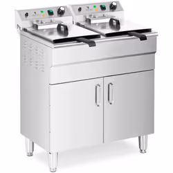 ⭐⭐⭐⭐⭐ Friteuse professionnelle ultrafonctionnelle avec double bac et armoire intégrée de marques Royal Catering ✅ Modèle: RCP ...