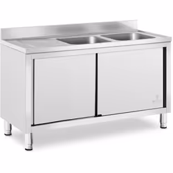 Royal Catering - Plonge Inox Évier Sur Placard 2 Bacs @ 50x40x30 cm Dosseret Cuisine Restaurant