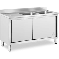 Royal Catering - Plonge Inox Évier Sur Placard 2 Bacs @ 50x40x30 cm Dosseret Cuisine Restaurant