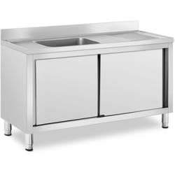 Royal Catering - Plonge Inox Évier Sur Placard Dosseret 1 Bac @ 50x40x24 cm Cuisine Restaurant