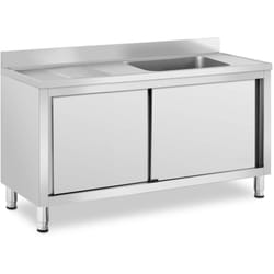 Cabinet d'évier - 1 Pelvis Royal Catering Acier inoxydable - 500 x 400 x 240 mm