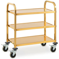 Charriot De Service Desserte à Roulettes Inox 3 Plateaux 69x40cm Cuisine 240kg