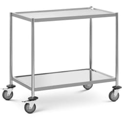 Charriot De Service Desserte à Roulettes Inox 2 Plateaux Cuisine 40 kg