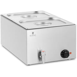 Royal Catering - Bain-Marie Professionnel Maintien Au Chaud Robinet 600 w 2xGN 1/2