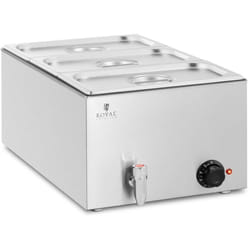 Royal Catering - Bain-Marie Professionnel Maintien Au Chaud Robinet 600 w 2xGN 1/2