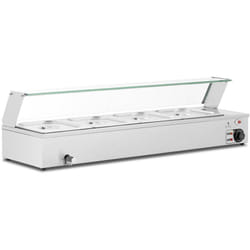 Royal Catering - Bain Marie - 2 000 w - 4 gn 1/2 - Tap drôle - Protection en verre