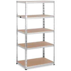 MSW - tagère Charge Lourde Métallique Sans Clou Ni Vis 90x60x180 cm 5x175 kg Gris