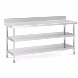 ⭐⭐⭐⭐⭐ Une table en inox faite pour durer qui offre un vaste espace de rangement de marques Royal Catering ✅ Modèle: RCAT-180/ ...