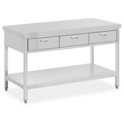 Royal Catering - Table de travail avec tiroirs Table plan de travail inox 150 x 60 cm 295 kg