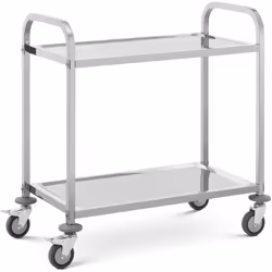⭐⭐⭐⭐⭐ Un chariot de service avec deux plateaux à la fois compacte et mobile de marques Royal Catering ✅ Modèle: RCSW-106 ✅ Ar ...