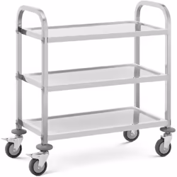 ⭐⭐⭐⭐⭐ Un chariot de service avec trois plateaux à la fois compacte et mobile de marques Royal Catering ✅ Modèle: RCSW-111 ✅ A ...