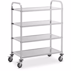 ⭐⭐⭐⭐⭐ Un chariot de service avec quatre plateaux à la fois compacte et mobile de marques Royal Catering ✅ Modèle: RCSW-112 ✅ ...