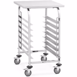 ⭐⭐⭐⭐⭐ Un chariot à plateaux en inox de qualité avec 7 paires de glissières longitudinales de marques Royal Catering ✅ Modèle: ...