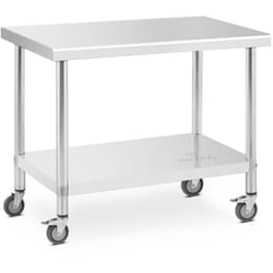 Royal Catering - Table de travail à roulettes inox 60 x 100 cm 155 kg