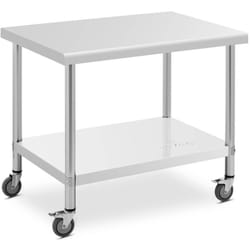 Table de travail à roulettes inox 70 x 100 cm 155 kg