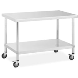 Table de travail à roulettes inox 70 x 120 cm 158 kg