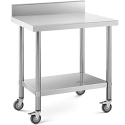 Royal Catering - Table en acier inoxydable avec rouleaux - 60 x 80 cm - mise à niveau - 135 kg de charge - restauration royale
