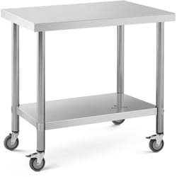 Royal Catering - Table en acier inoxydable avec rouleaux - 60 x 90 cm - 145 kg Capacité de charge