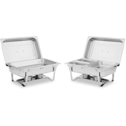 Royal Catering - Kit 2 éléments de chauffe-plats professionnels Chafing dish 2 x 8 l Inox