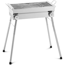 Royal Catering - Barbecue au charbon de bois avec tablette rabattable 43 x 25 cm Inox, acier galvanisé