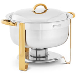 Royal Catering - Plat à tronc - Round - accents d'or - 4,5 l - 1 pile à combustible