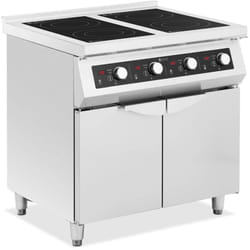 Royal Catering - Cuisinière Induction 17 000 w 4 Plaques 60 - 240°C Compartiment de rangement