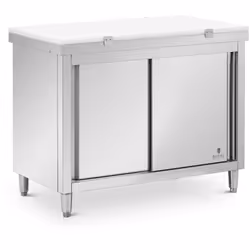 ⭐⭐⭐⭐⭐ Caisson de cuisine compact avec portes coulissantes et planche à découper de 30 mm d'épaisseur de marques Royal Caterin ...