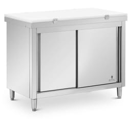 Royal Catering - Work Cabinet en acier inoxydable - 120 x 60 cm - 500 kg Capacité de charge - y compris la plaque de découpe
