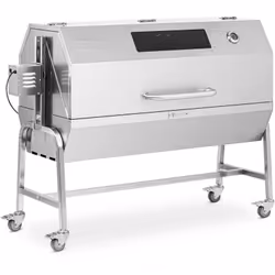 Barbecue tourne broche avec moteur 40 kg Longueur broche : 138 cm Inox Pare-vent