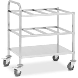 Royal Catering - Desserte à roulettes en inox pour 24 x gn 1/6 450 kg - Desserte inox