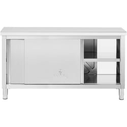 Royal Catering - Armoire de travail inox avec trappe - eco - 160 x 60 cm - 500 kg