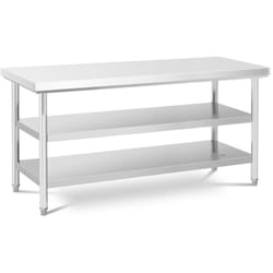 Royal Catering - Table De Travail Inox 2 Étagères Professionnelle Plan De Travail 70180 cm 600kg