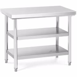 Description générale La table de travail en acier inoxydable RCWT-100X60-3L-E de Royal Catering est un équipement essentiel p ...