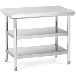 Royal Catering - Table De Travail Inox 2 Étagères Professionnelle Plan De Travail 10060cm 600kg