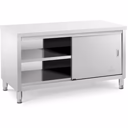 ⭐⭐⭐⭐⭐ Un meuble bas inox des plus costauds qui supporte jusqu'à 600 kg ! de marques Royal Catering ✅ Modèle: RCSSCB-150X70-E  ...