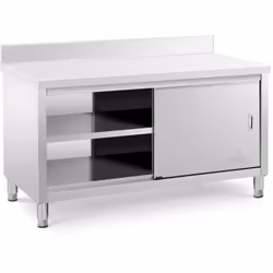 ⭐⭐⭐⭐⭐ Un meuble bas inox des plus costauds qui supporte jusqu'à 600 kg ! de marques Royal Catering ✅ Modèle: RCSSCB-150X70-E- ...
